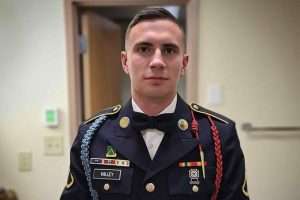 Spc. Austin Valley in his dress uniform.