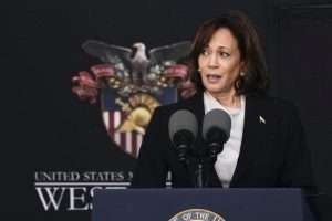 Vice President Kamala Harris speaks during West Point's graduation ceremony.