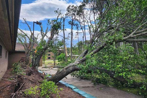 A tornado that hit Fort Story in Virginia Beach on Sunday night caused massive damage and knocked out power for 18 hours.