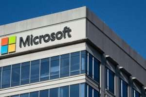 A building with offices belonging to Microsoft is seen in Chevy Chase, Maryland