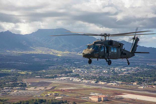 UH-60 Black Hawk flies over Oahu, Hawaii.