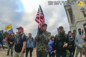 Michael Alberts at U.S. Capitol Police offices during the Jan. 6, 2021, riot