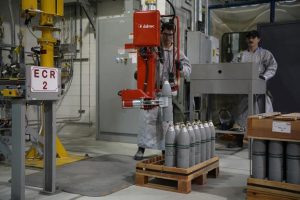 Technicians work to destroy the United States' chemical weapons stockpile at the U.S. Army Pueblo Chemical Depot