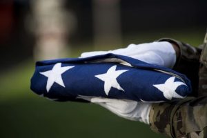 Folded American flag