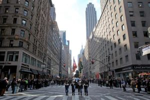 Green Berets from the 5th Special Forces Group (Airborne) make their way down 5th Avenue as part of the 2011 New York City Veterans Day Parade.