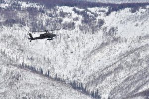 An AH-64 Apache helicopter
