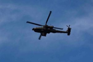 An AH-64 Apache helicopter