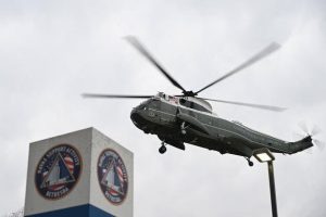Marine One with President Joe Biden lands at Walter Reed Army Medical Center in Bethesda