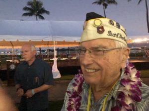Herb Elfring attends the ceremonies at Pearl Harbor