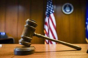 A gavel rests on the judge’s bench in the courtroom of the 39th Air Base Wing legal office at Incirlik Air Base, Turkey.