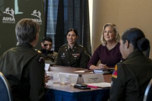 Army Secretary Christine Wormuth meets with key Army influencers at the Association of the United States Army (AUSA) conference in Washington D.C.