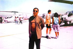 TV producer Chas. Floyd Johnson is on the set of