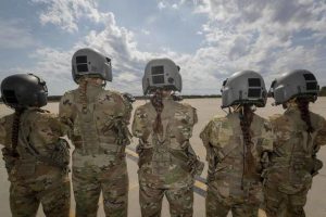 U.S. Army women aviators stand for a portrait on Joint Base McGuire-Dix-Lakehurst.