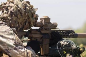 A 101st Airborne Division (Air Assault) soldier fires the XM7 rifle during New Equipment Training (NET) on the Next Generation Squad Weapons (NGSW), April 15, 2024 at Fort Campbell, Kentucky.
