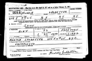 Lead Belly's World War II draft card