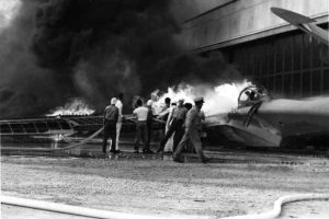 Naval Air Station Kaneohe during the Japanese attack on Dec. 7, 1941