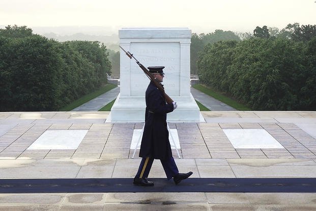 ApNewsroom_Tomb_of_the_Unknown_Soldier_Final_Walk_96476.jpg Army Sgt. 1st Class Andrew Jay patrols the Tomb of the Unknown Soldier at Arlington National Cemetery