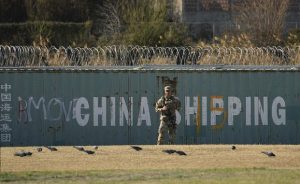 National Guardsman stands watch in Eagle Pass, Texas.