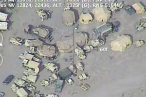 This U.S. Army command post, seen from a drone, is loaded with modern technology but uses a centuries-old structure.