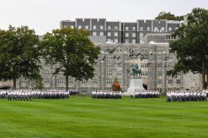 Cadets march at the U.S. Military Academy at West Point